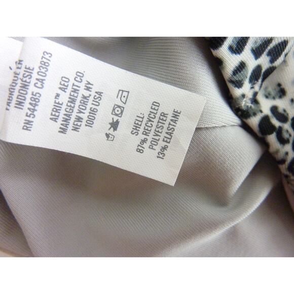 NWOT Aerie Swim Snake Animal Print High Neckline Bikini Top Separates S Black - Picture 5 of 5